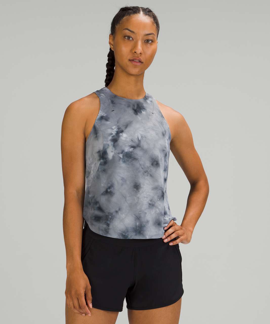 Lululemon Lightweight Run Kit Tank Top - Diamond Dye White Black