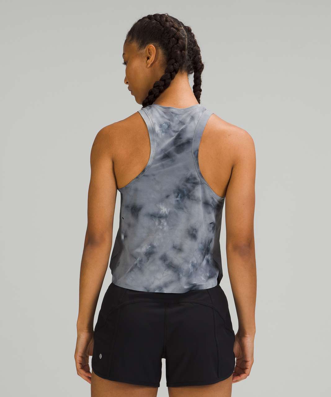 Lululemon Lightweight Run Kit Tank Top - Diamond Dye White Black