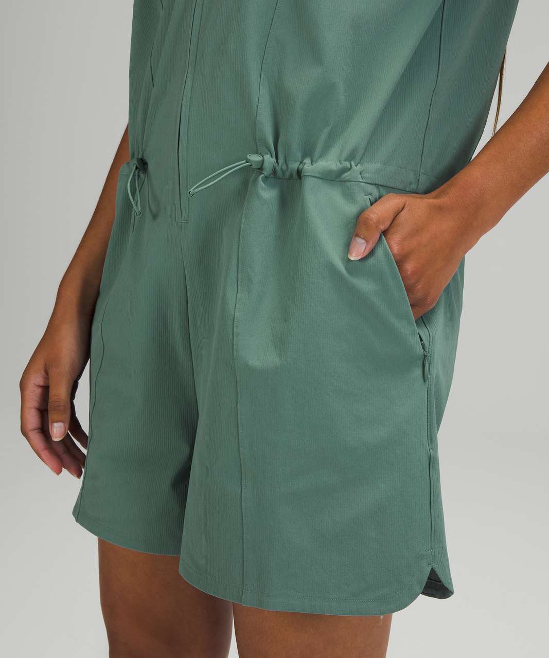 Stretch Rib Pocketed Romper