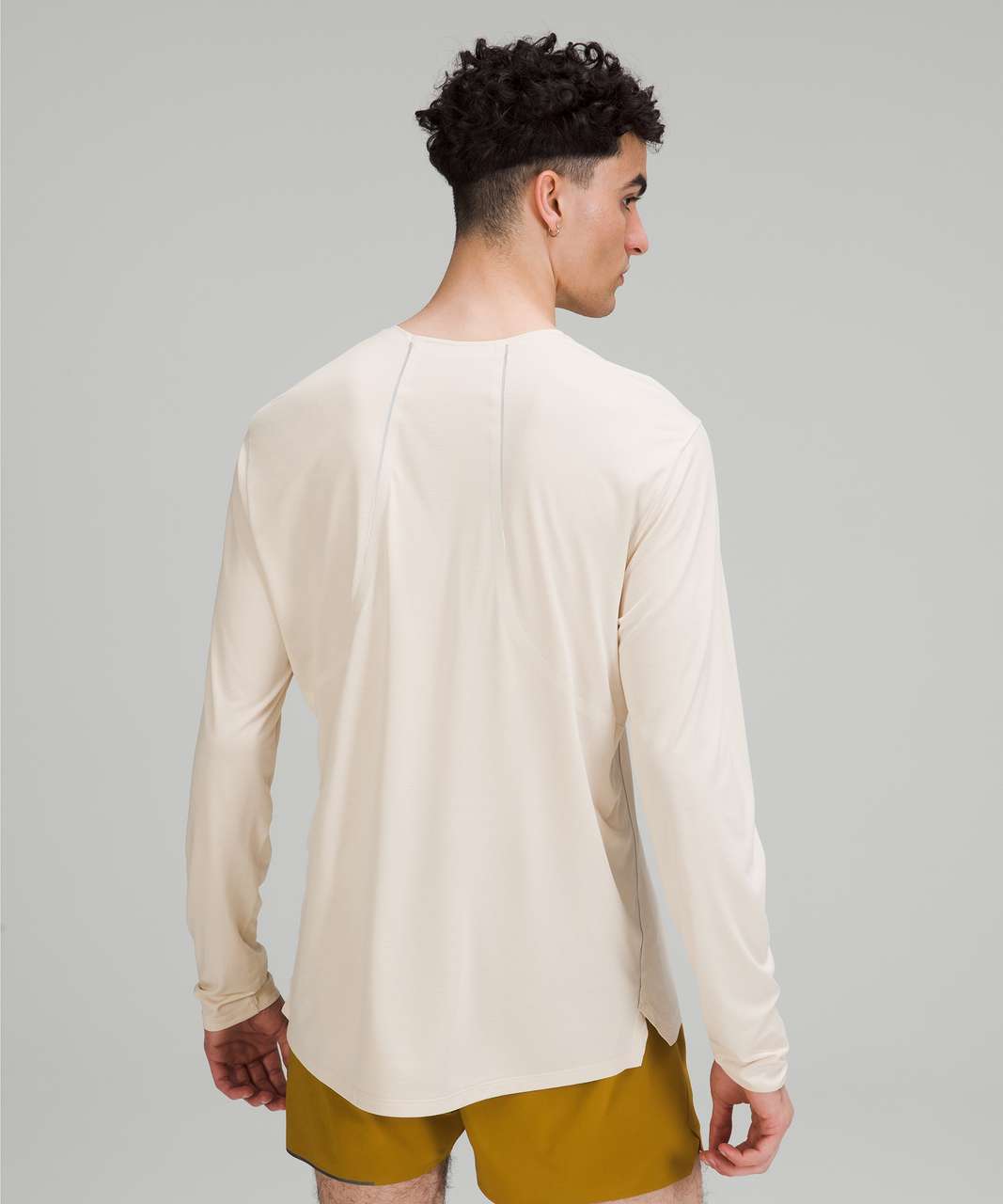 Lululemon Fast and Free Long Sleeve - Heathered White Opal