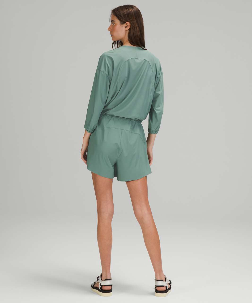 Lululemon High Neck UVP Zippered Romper - Tidewater Teal - lulu fanatics