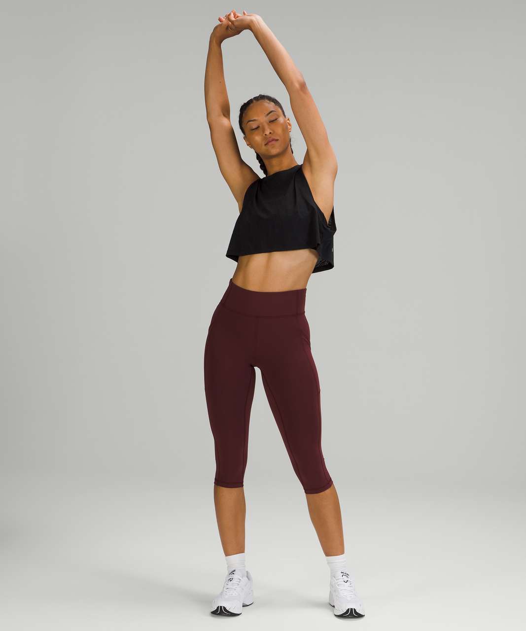 Lululemon Invigorate High-Rise Crop 17 - Red Merlot - lulu fanatics