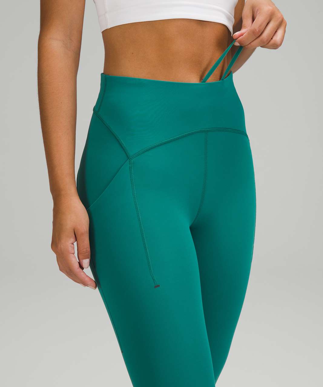 Lululemon Power Thru High Rise Crop 23 - Teal Lagoon - lulu fanatics