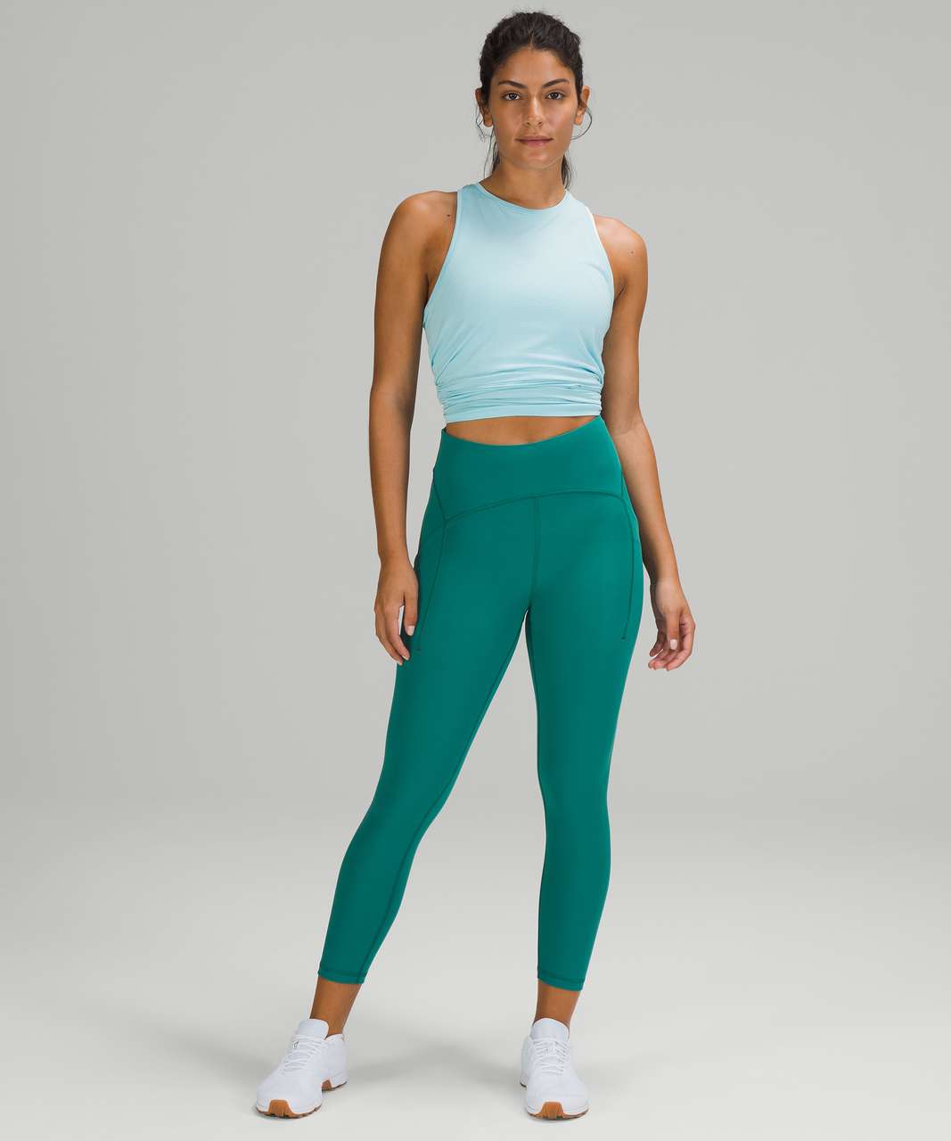 Lululemon Power Thru High Rise Crop 23 - Teal Lagoon - lulu fanatics