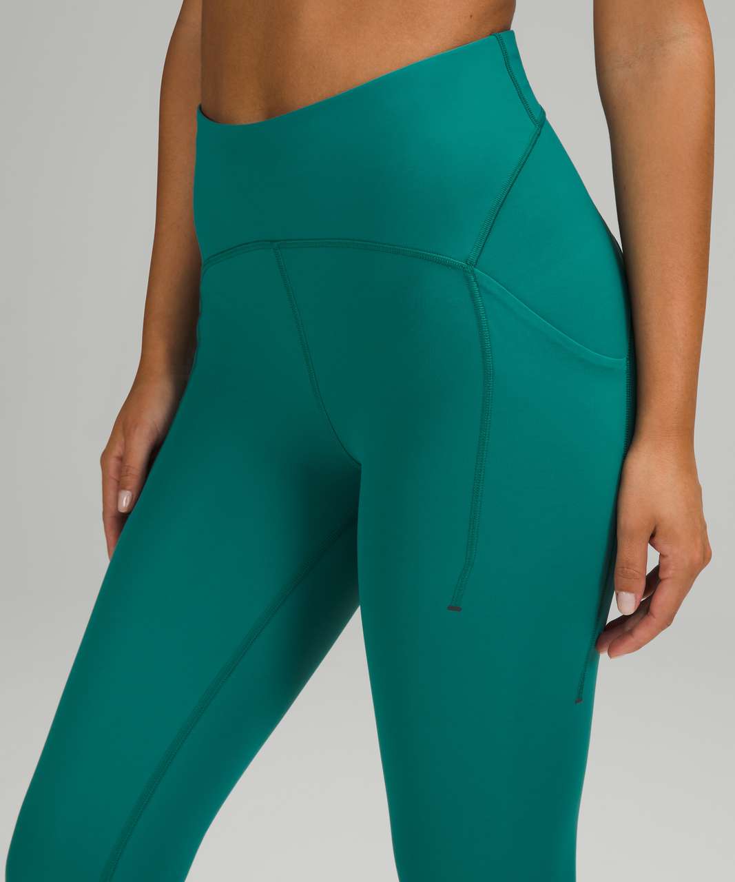 Lululemon Power Thru High Rise Crop 23 - Teal Lagoon - lulu fanatics