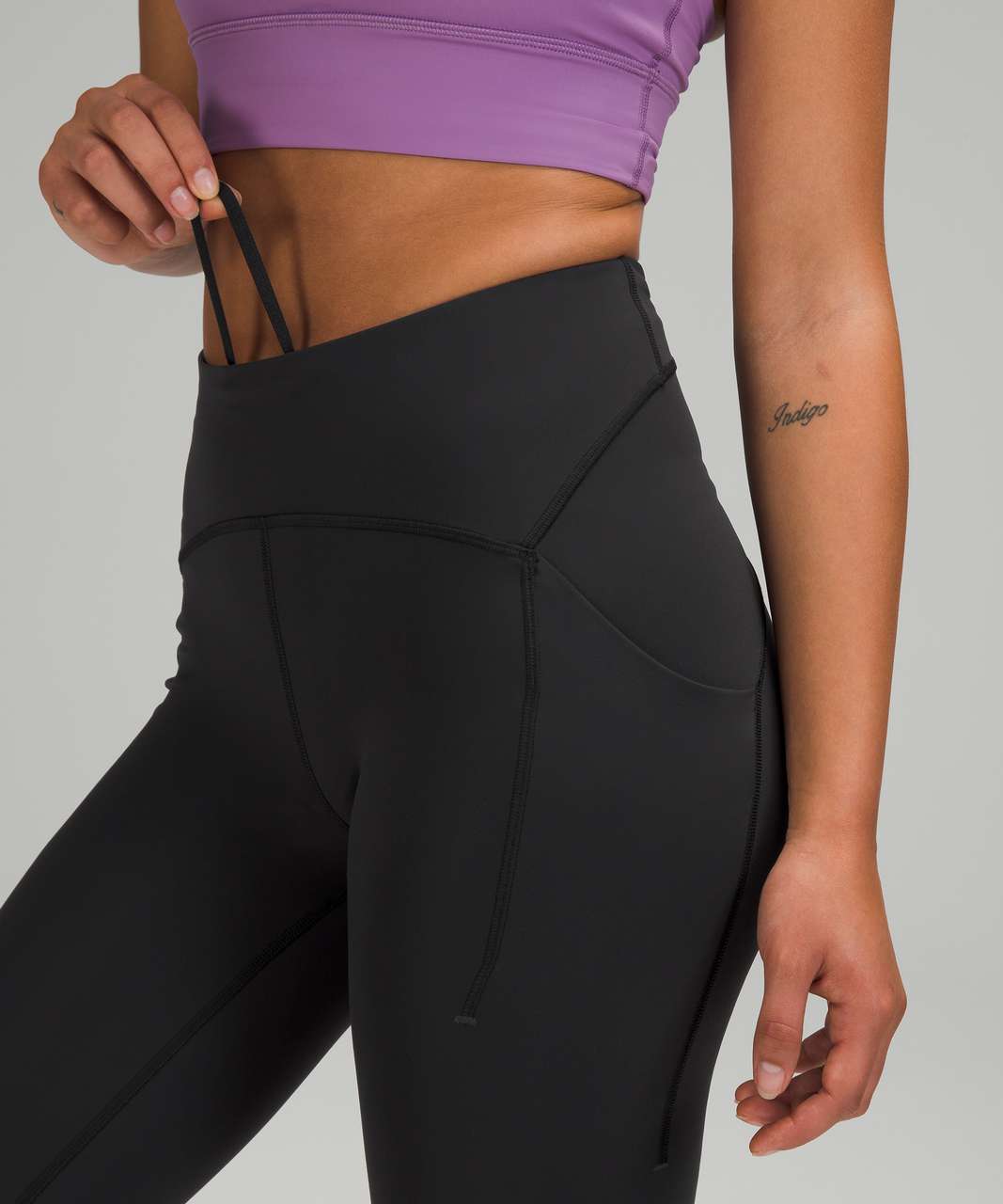 Lululemon Power Thru High-Rise Crop 23 *Colour Seam - Black - lulu fanatics