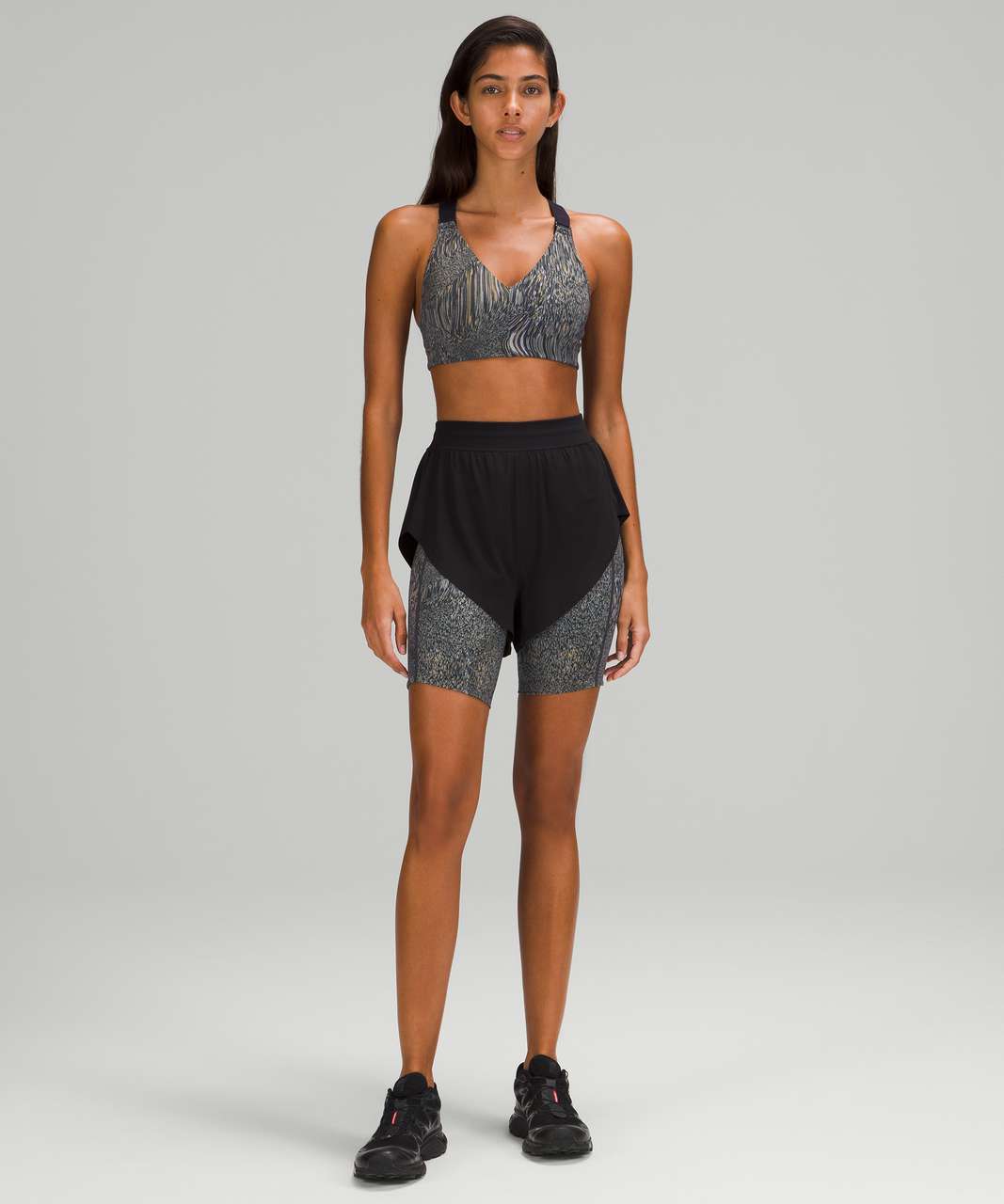 Lululemon LAB Alacer Short Size 4 Black Multi PNSF Nulux Fabric Liner $118  NWT