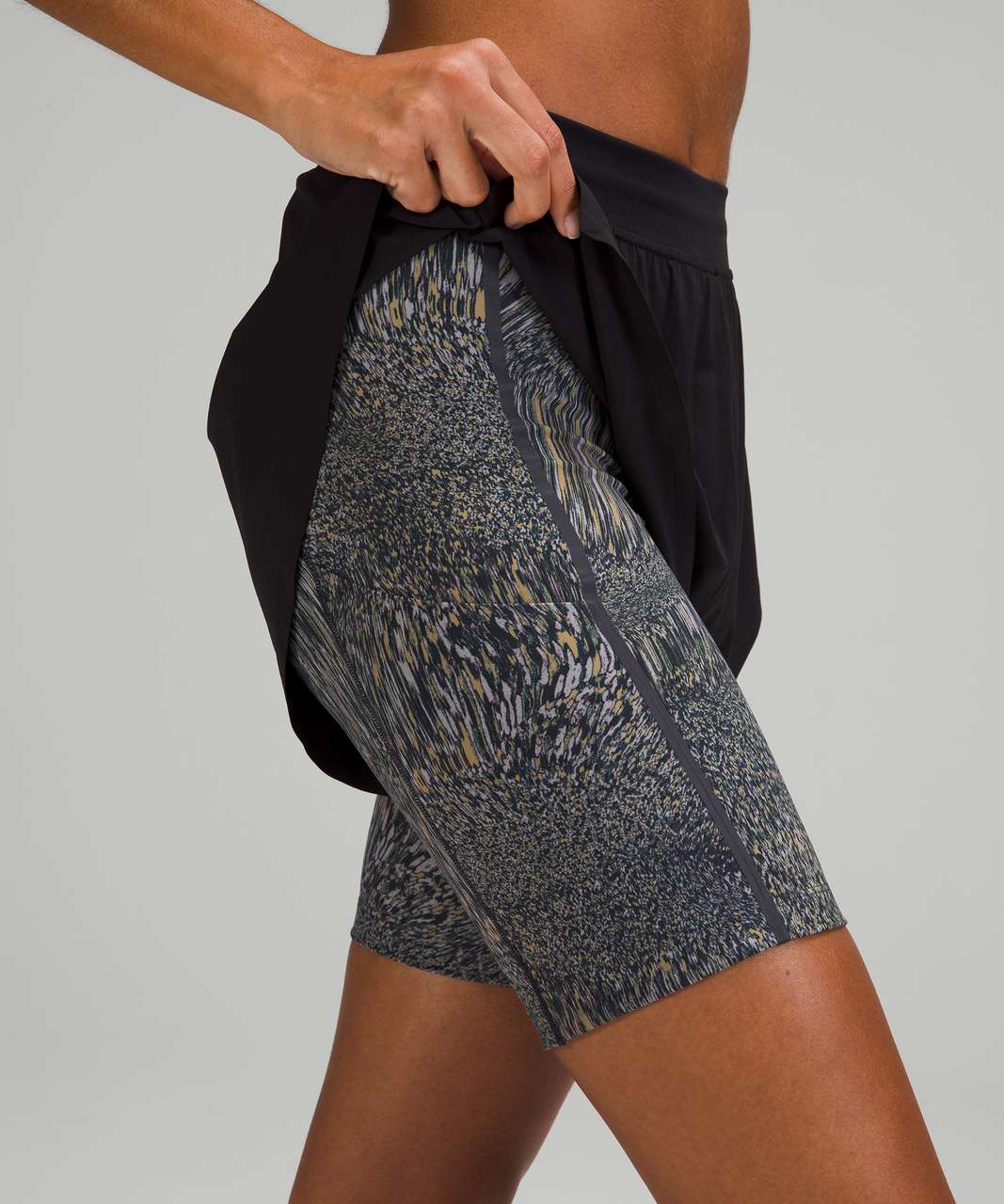 Lululemon LAB Alacer Short Size 4 Black Multi PNSF Nulux Fabric Liner $118  NWT