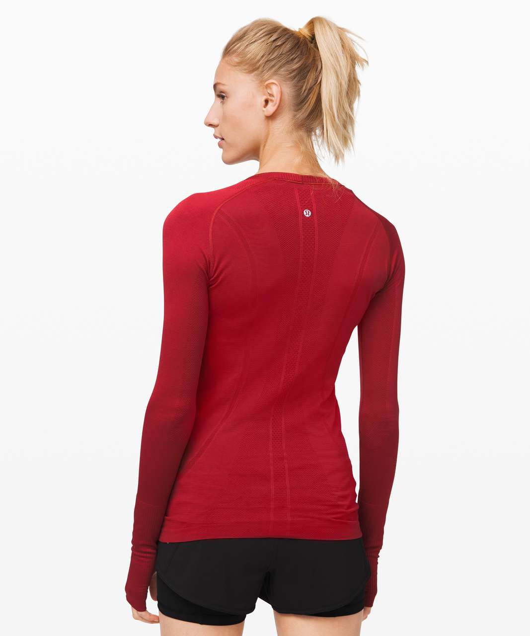 Lululemon New Year Swiftly Tech Long Sleeve Shirt 2.0 - Dark Red / Dark Red  - lulu fanatics