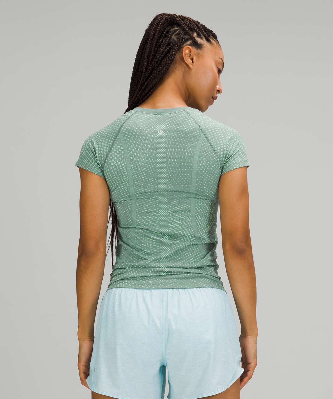 Lululemon Swiftly Tech Short Sleeve 2.0 - Grid Warp Tidewater Teal / Wild Mint Multi