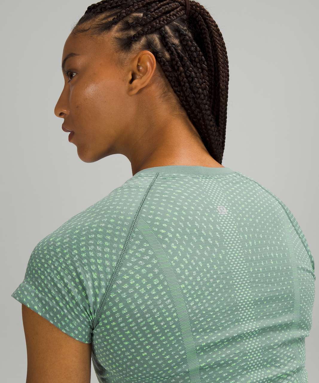 Lululemon Swiftly Tech Short Sleeve 2.0 - Grid Warp Tidewater Teal / Wild Mint Multi