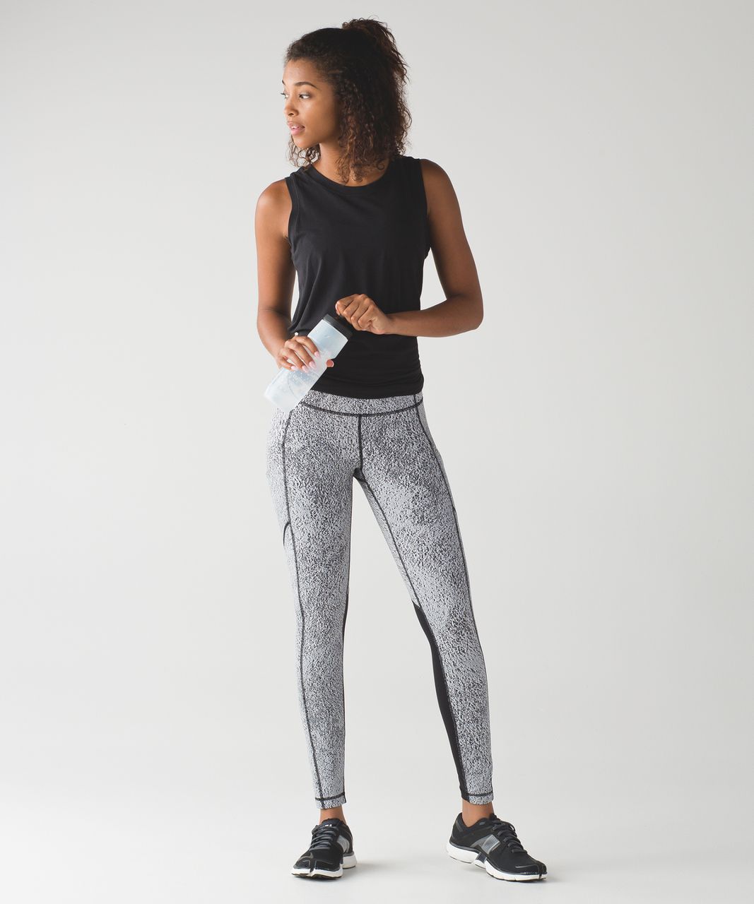 Lululemon Speed Tight V - Power Luxtreme Spray Jacquard White Black / Black  - lulu fanatics