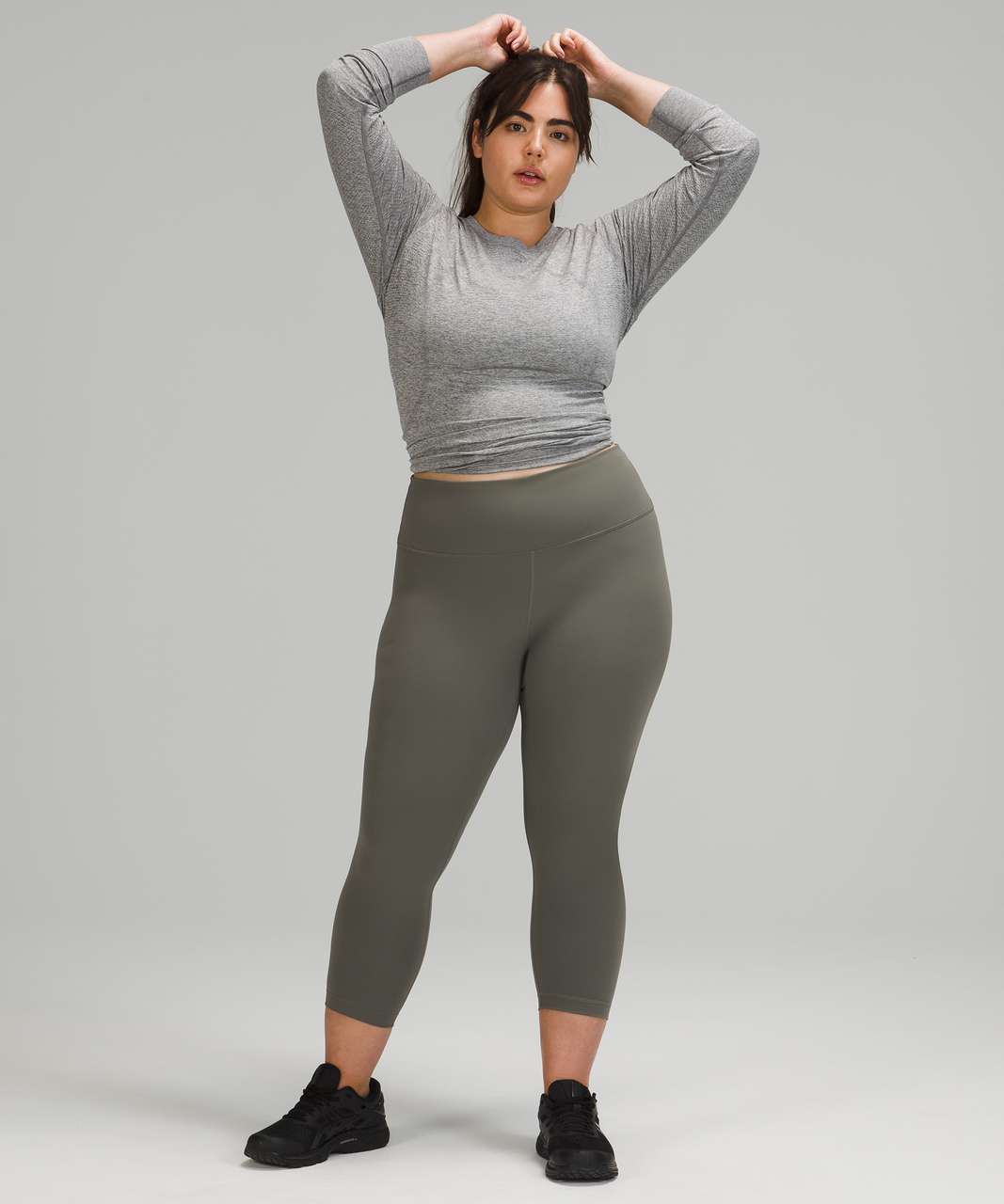 Lululemon Wunder Train High-Rise Crop 23" - Grey Sage