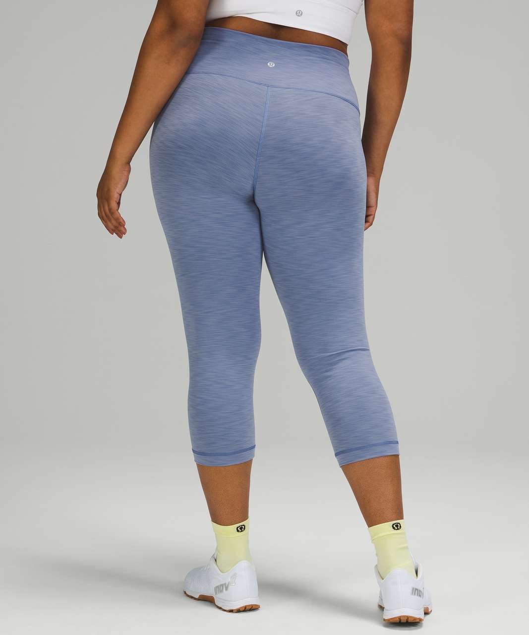 Lululemon Wunder Train High-Rise Crop 21 - Heathered Water Drop - lulu  fanatics