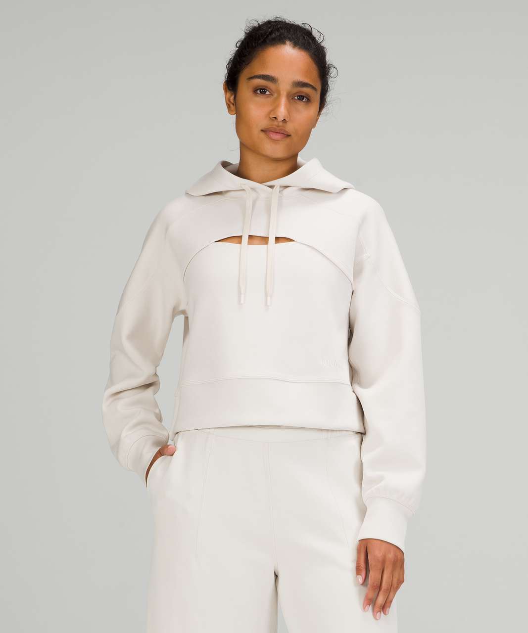 Lululemon Get Centred Crop Hoodie - White Opal