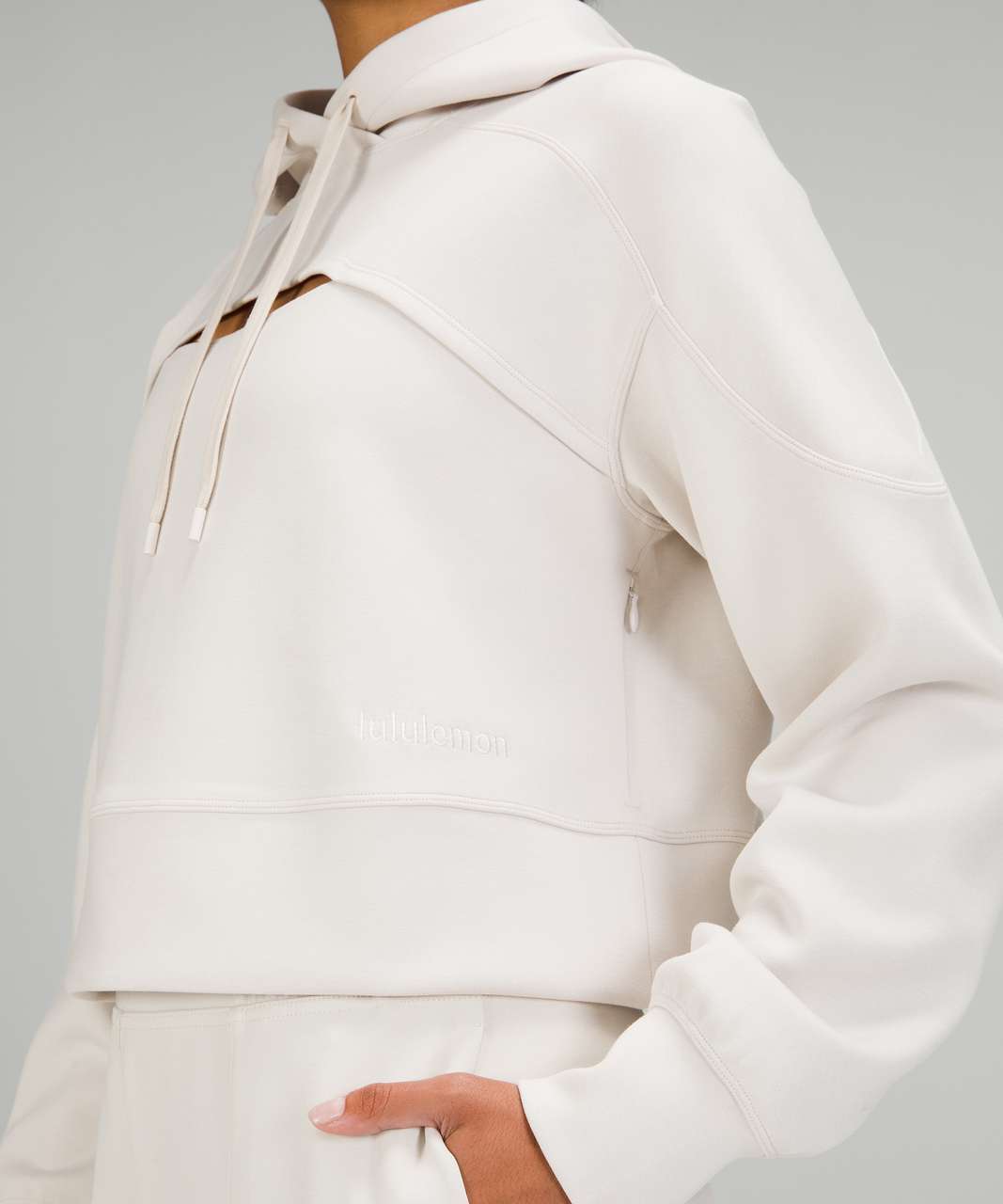 Lululemon Get Centred Crop Hoodie - White Opal