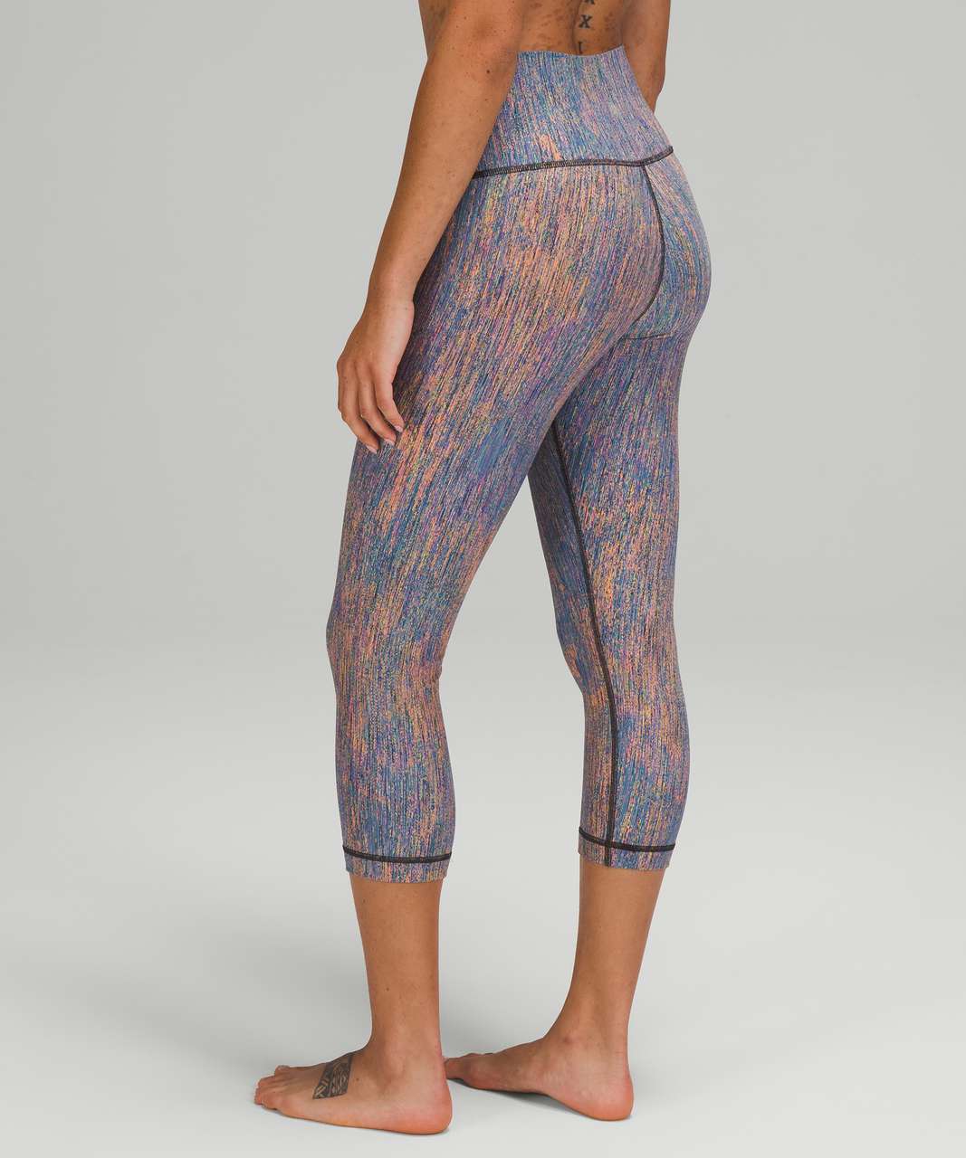 Lululemon Wunder Under High-Rise Crop 21" *Luxtreme - Spectral Fusion Jacquard Autumn Red Teal Lagoon