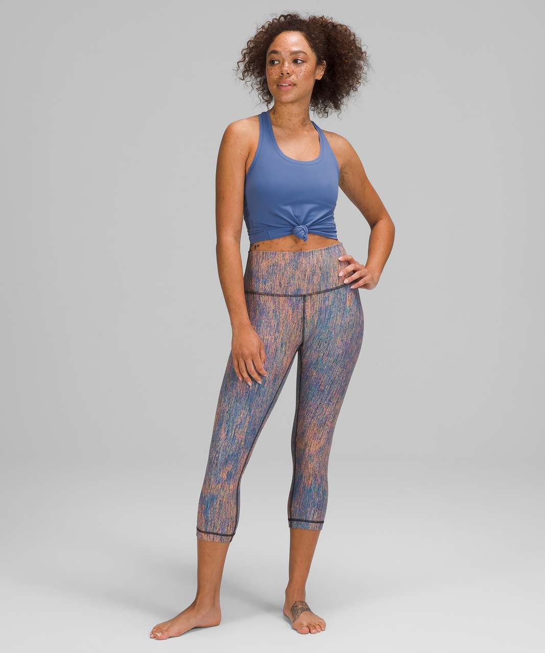 Lululemon Wunder Under High-Rise Crop 21 *Luxtreme - Spectral Fusion  Jacquard Autumn Red Teal Lagoon - lulu fanatics