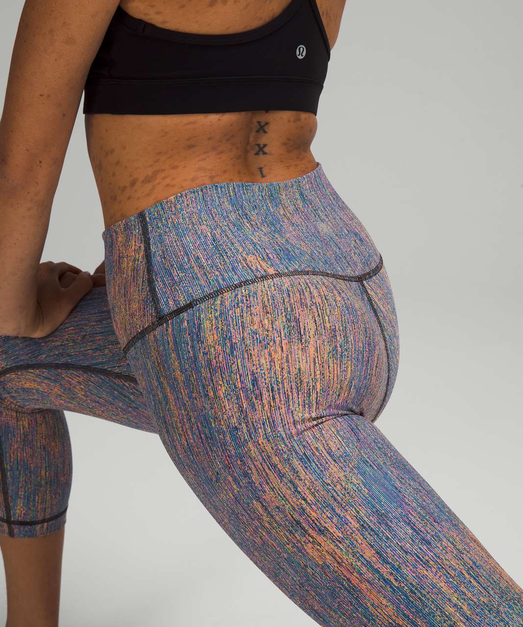 Lululemon Wunder Under High-Rise Crop 21" *Luxtreme - Spectral Fusion Jacquard Autumn Red Teal Lagoon