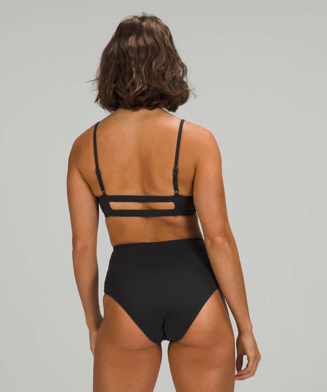 Lululemon Seersucker Swim Top B/C Cups Skimpy Mid Rise Bottom XS