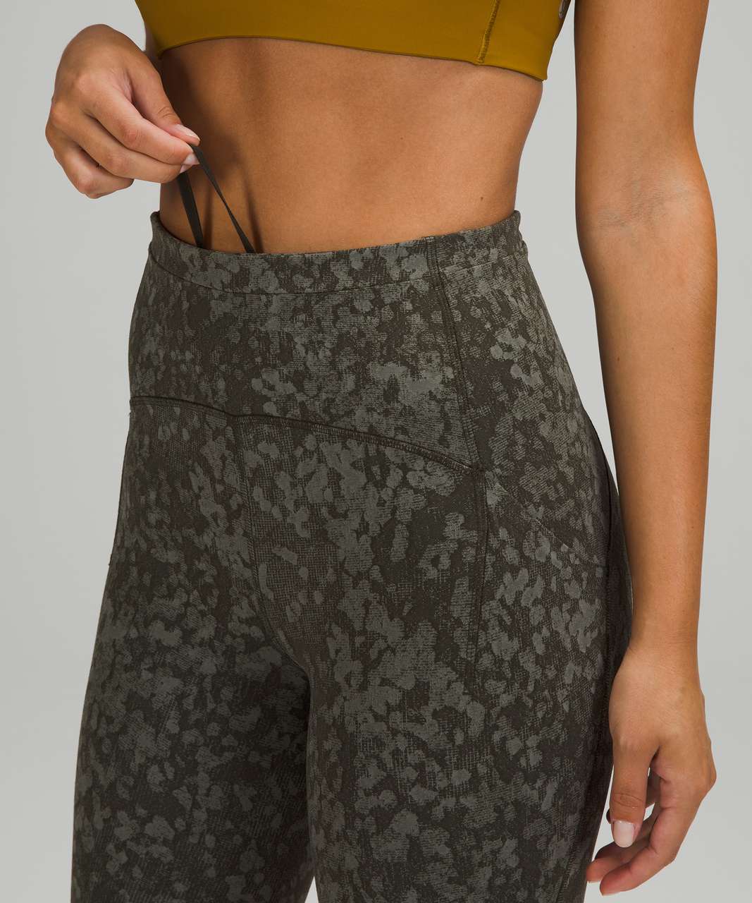 Lululemon Swift Speed High Rise Crop 23" - Speckle Spritz Jacquard Dark Olive Army Green Grey Sage