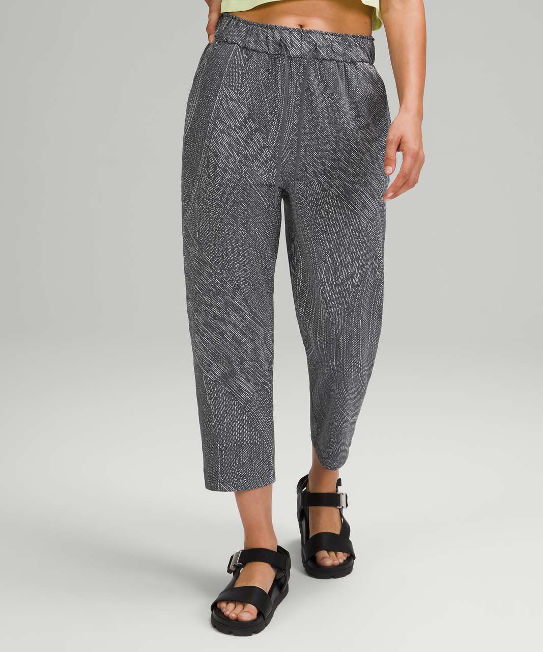 Lululemon Mixed Fabric Relaxed-Fit Tapered High-Rise Pant - Black - lulu  fanatics