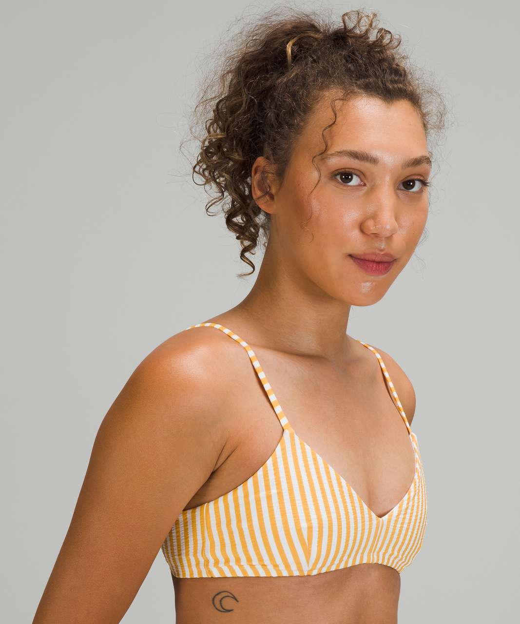 Lululemon Seersucker Triangle Swim Top *A/B Cups - Energize Stripe White Wheat Yellow