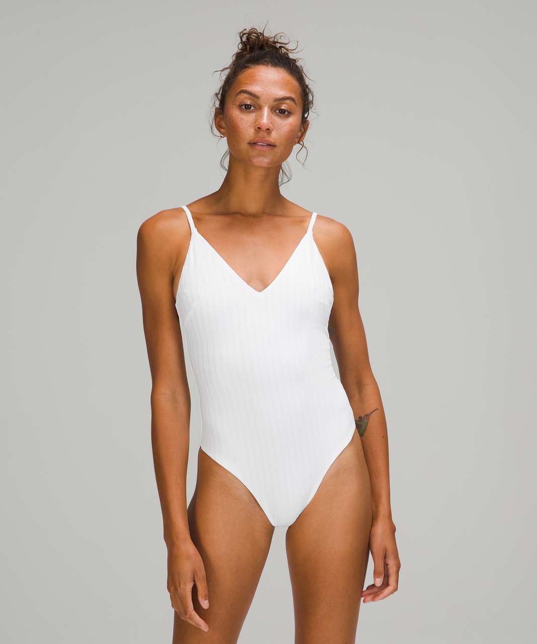 Lululemon V-Neck Ribbed One-Piece - White