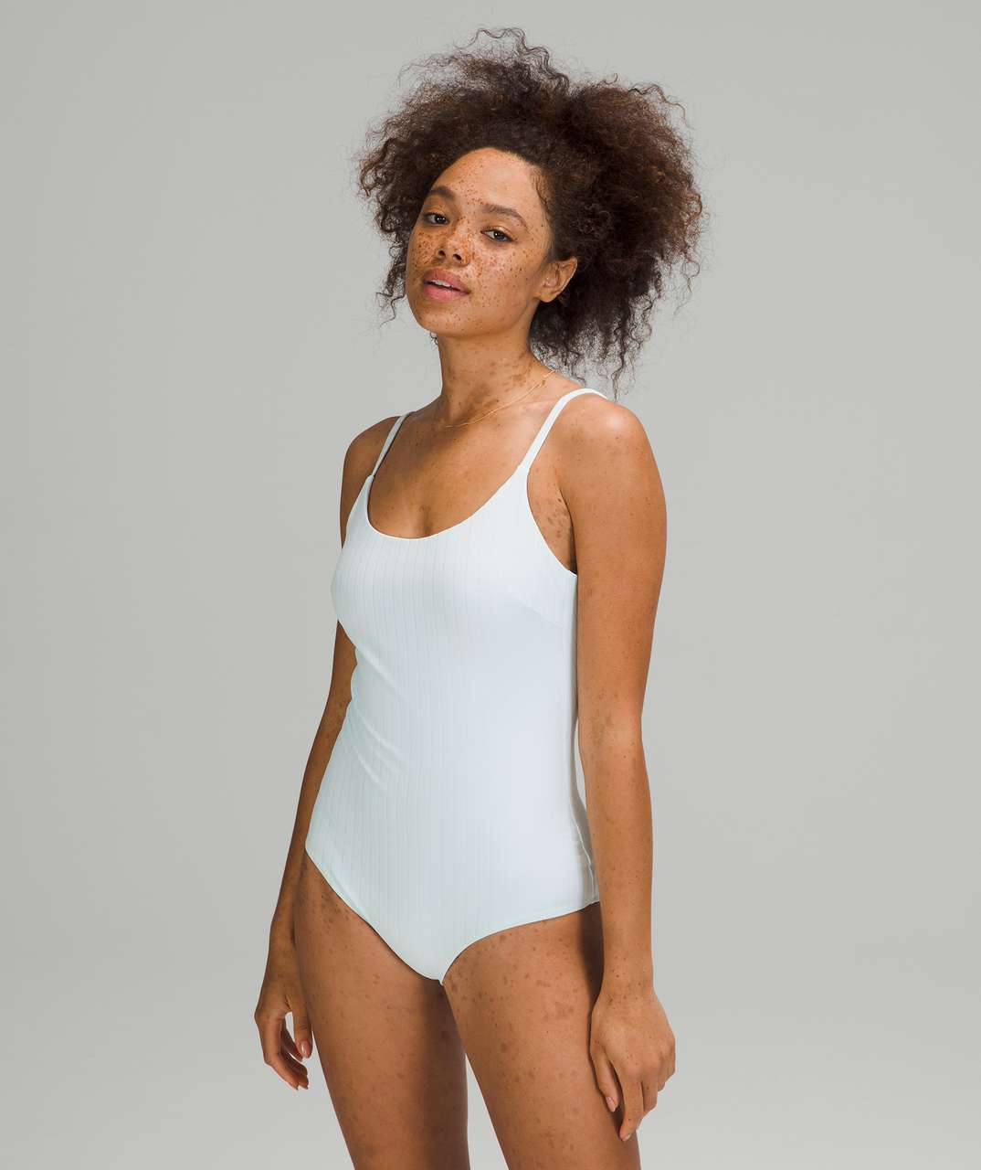 Lululemon Waterside U-Back Ribbed Medium One-Piece - Sheer Blue