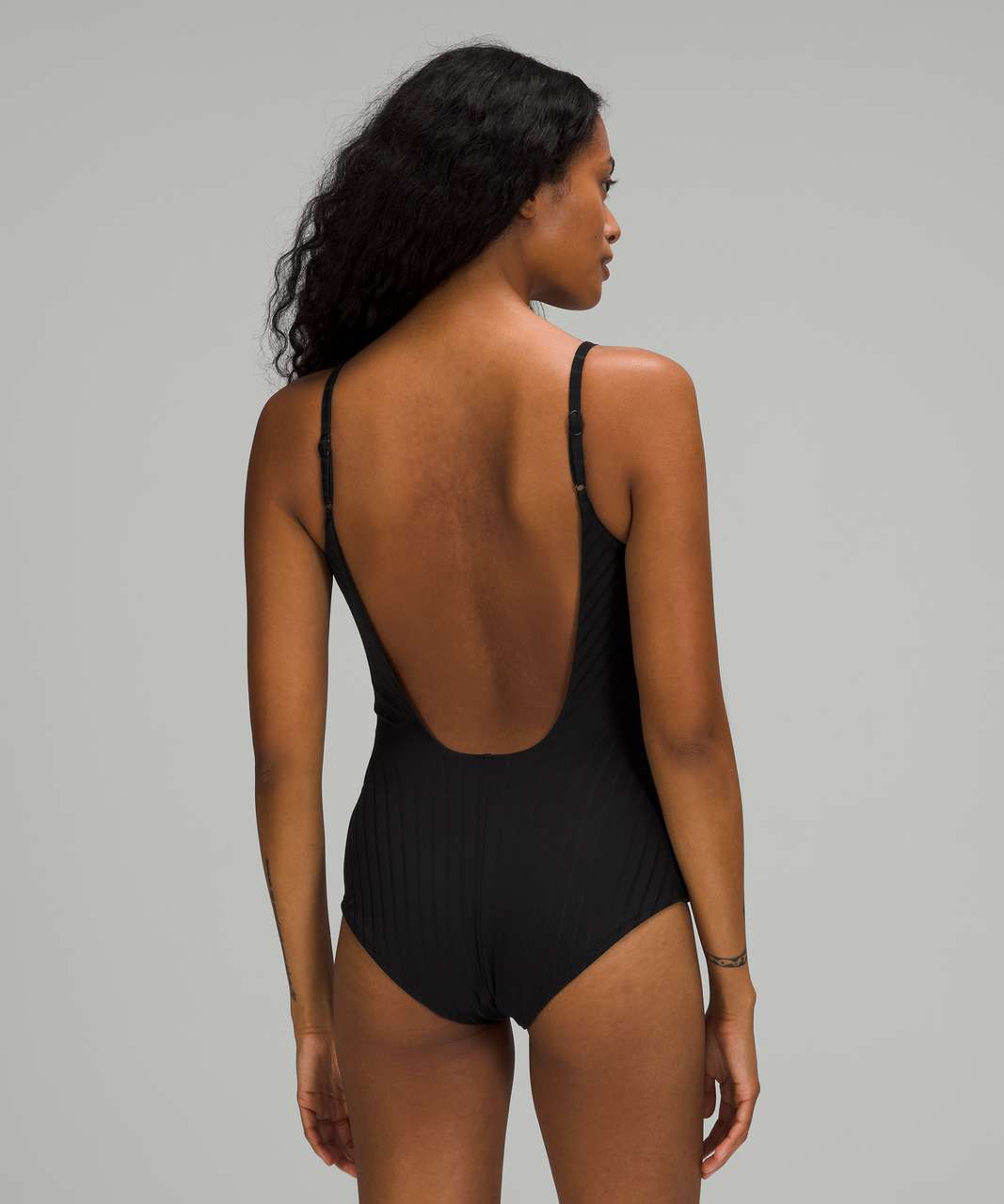 Lululemon Waterside U-Back Ribbed Medium One-Piece - Black - lulu