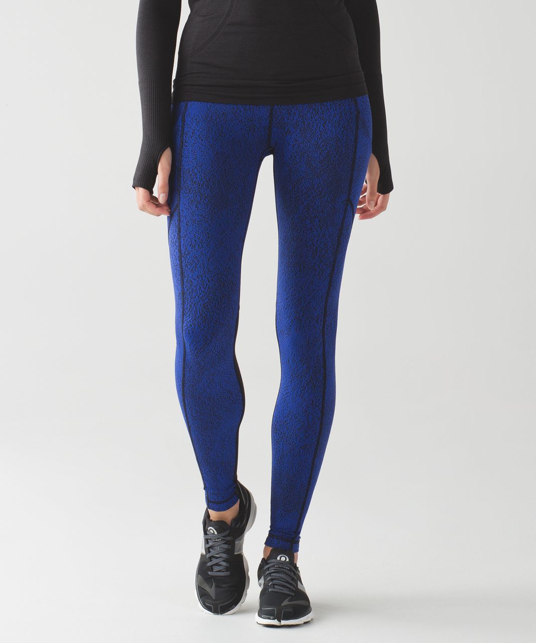 Lululemon Speed Tight V - Power Luxtreme Spray Jacquard Sapphire Blue Black / Black