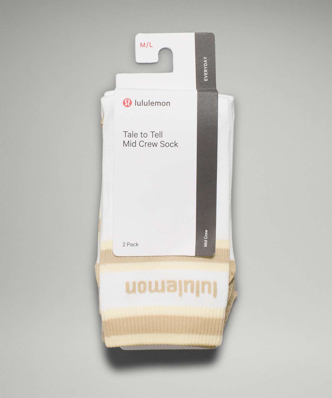 Lululemon Tale To Tell Quarter Sock*2 Pack - White / Trench / Lemon Chiffon