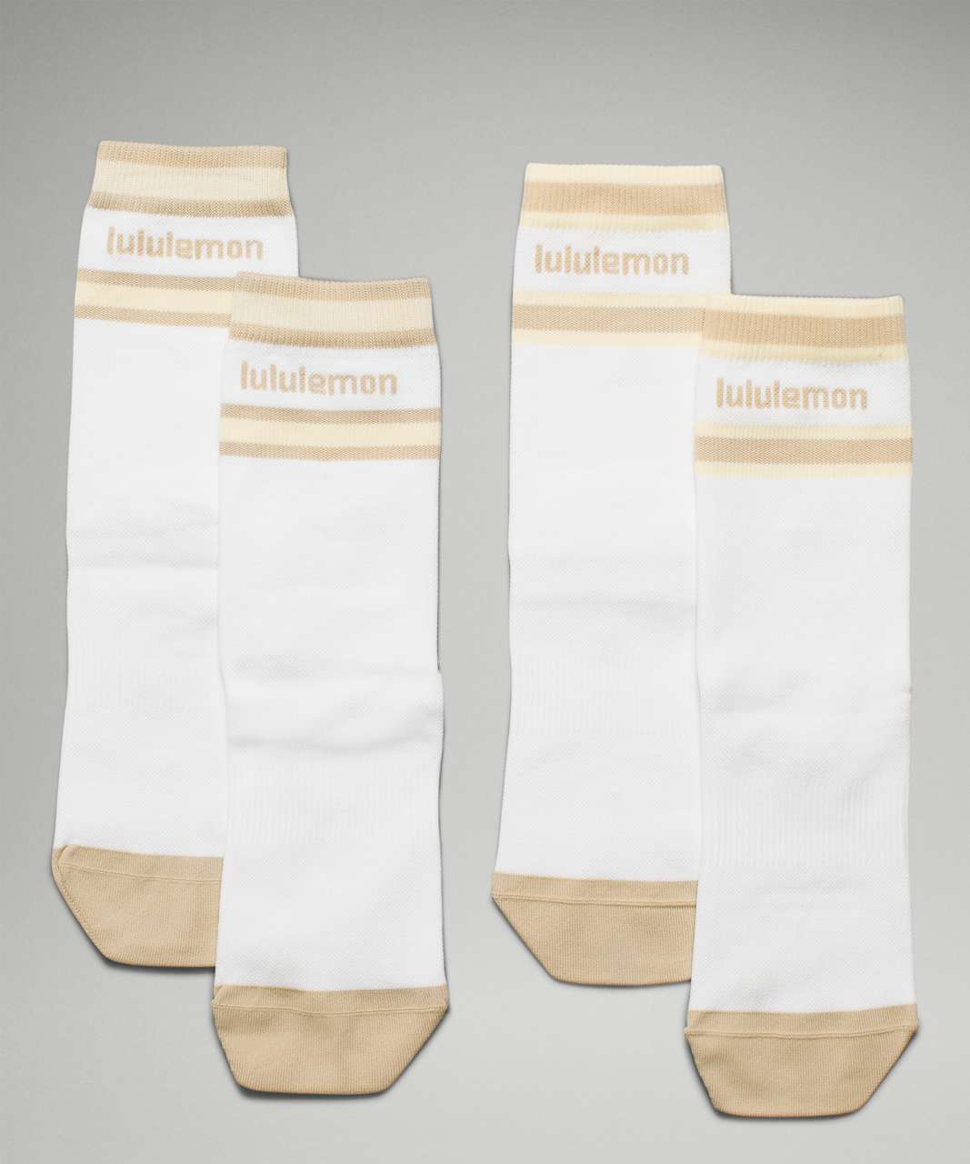 Lululemon Tale To Tell Quarter Sock*2 Pack - White / Trench / Lemon Chiffon