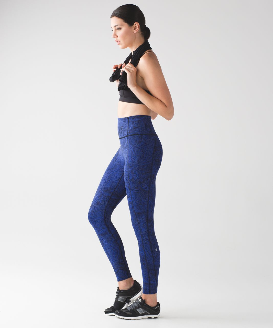 Lululemon Like Nothing 7/8 Tight - Antique Paisley Sapphire Blue Black -  lulu fanatics