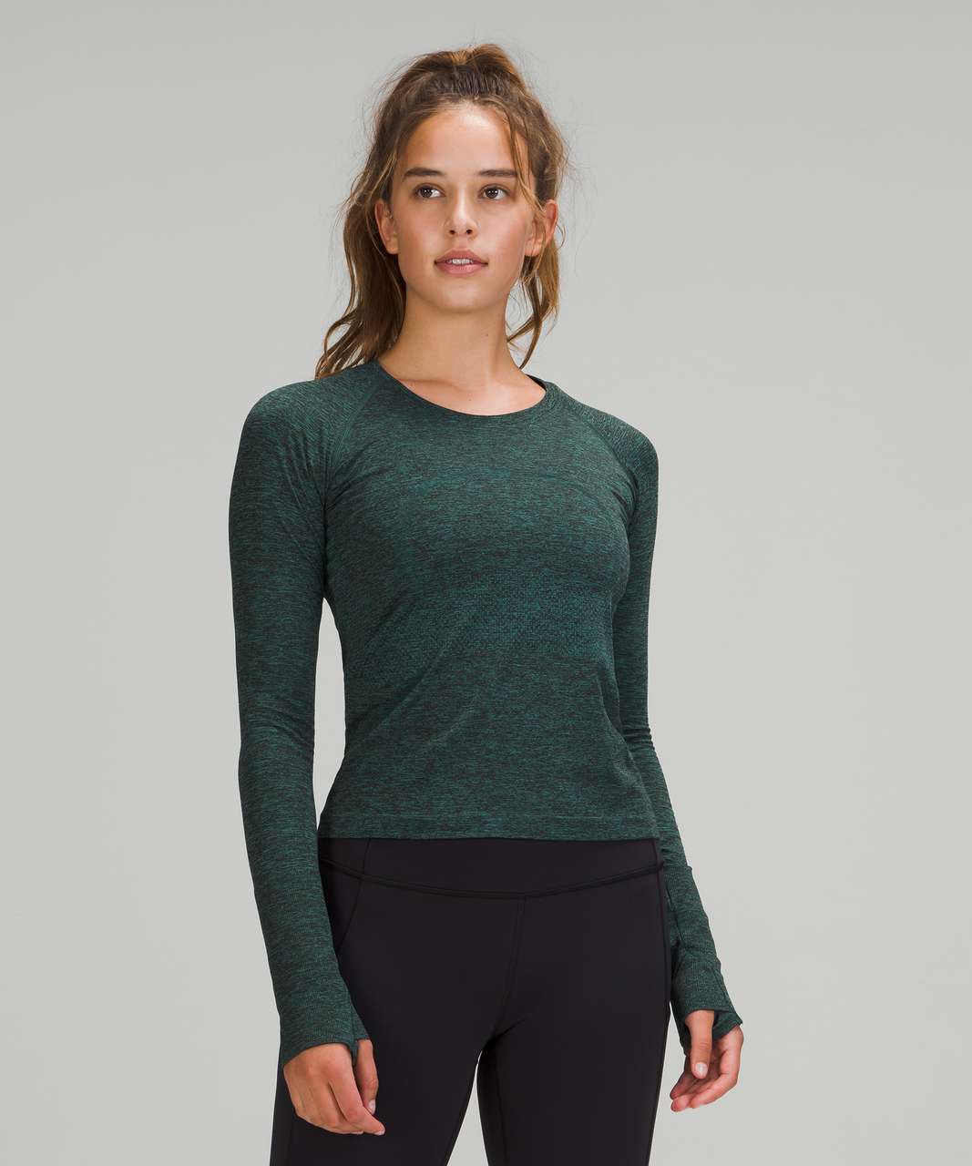 Lululemon Swiftly Relaxed Half Zip - Green Jasper / Oceanic - lulu fanatics