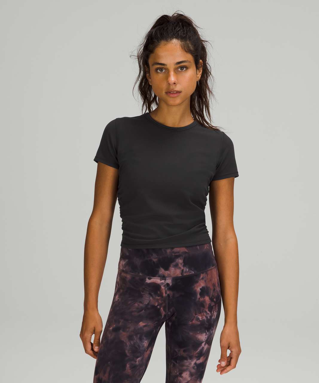 Lululemon Nulu Cropped Slim Yoga Short Sleeve - Black - lulu fanatics