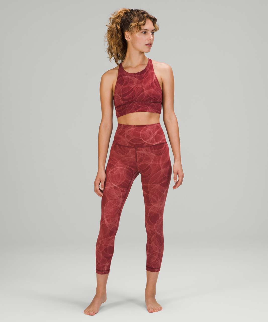 Lululemon Free to Be High-Neck Long-Line Bra - Wild *Light Support, A/B Cups - Orbit Fusion Mulled Wine Multi