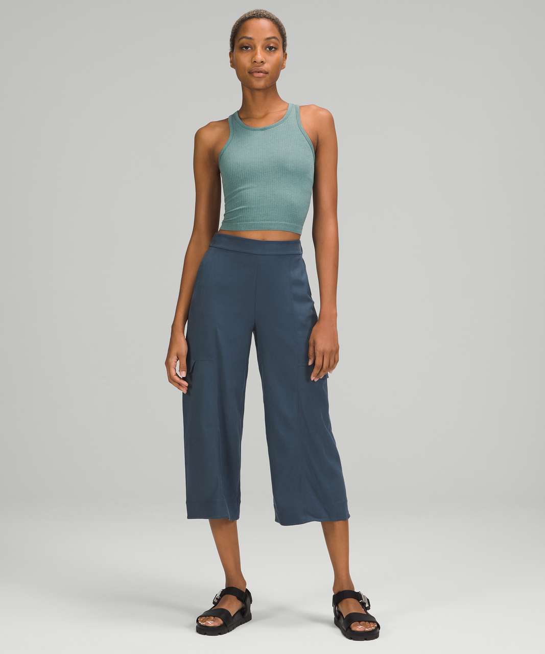 Lululemon Metropolis Maven High Rise Crop - Iron Blue - lulu fanatics