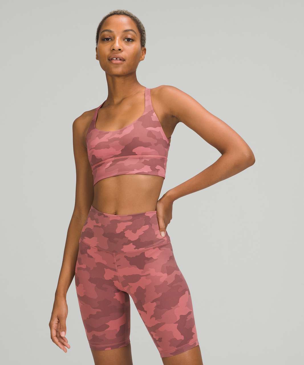 Lululemon Free to Be Long-Line Bra - Wild *Light Support, A/B Cups - Heritage 365 Camo Brier Rose Multi