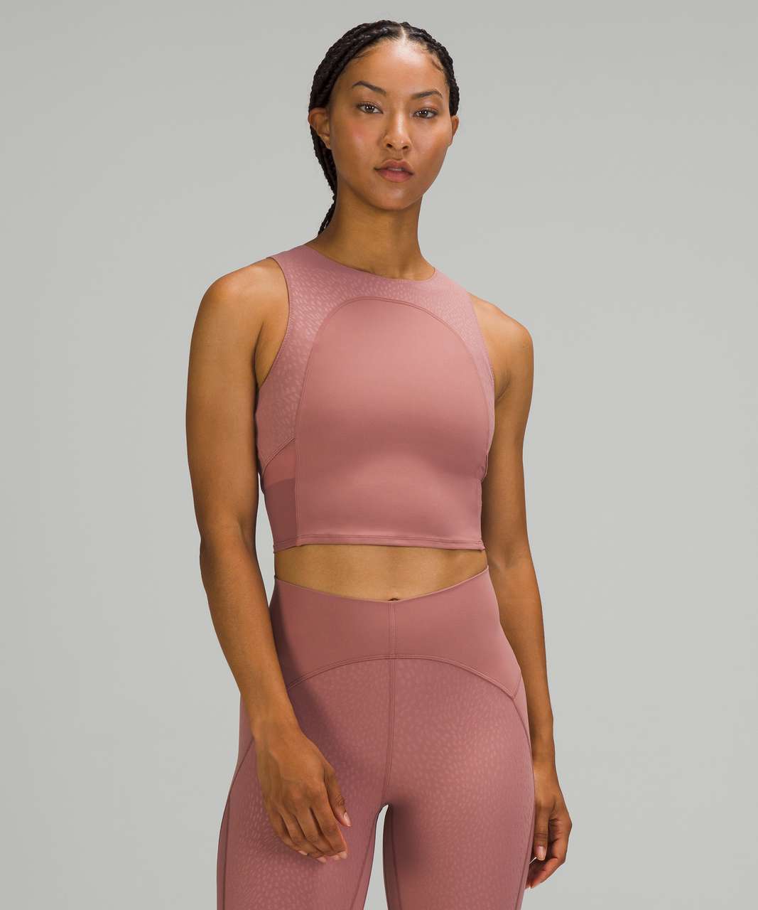 Lululemon Nulu and Mesh Yoga Tank Top - Jewel Emboss Spiced Chai / Spiced  Chai - lulu fanatics