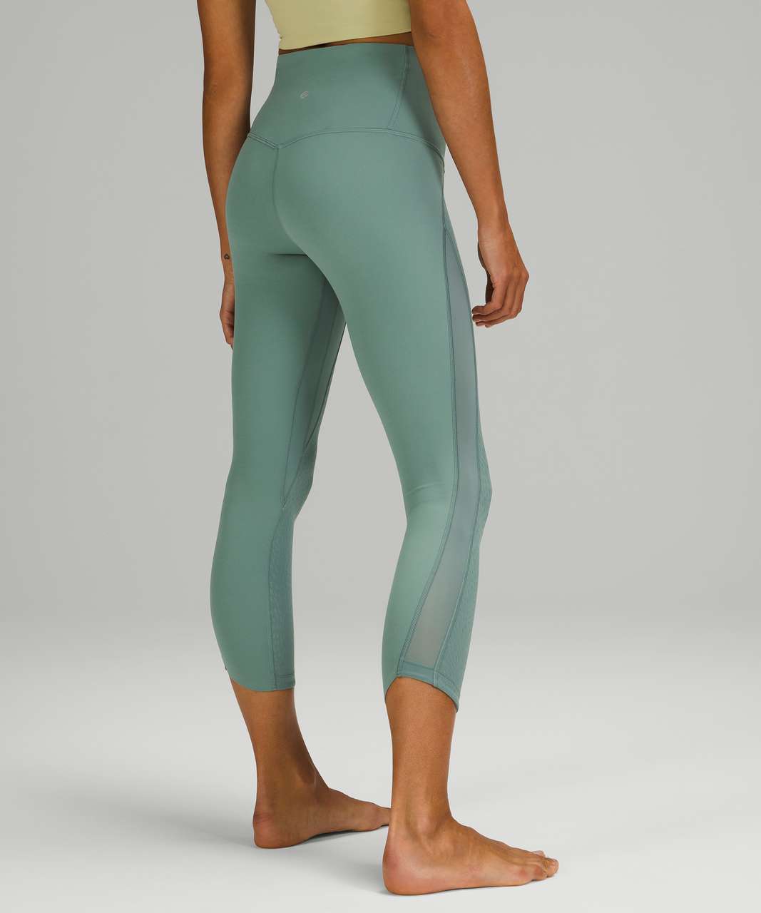 Lululemon Nulu and Mesh Mid-Rise Yoga Crop 23" - Tidewater Teal