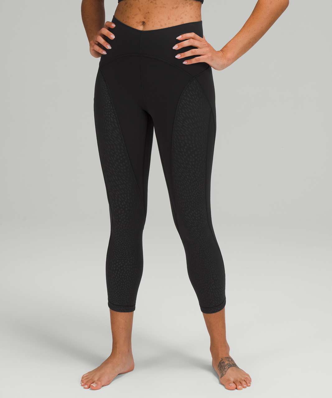 Lululemon Nulu and Crisscross Mesh High-Rise Crop 23 - Black - lulu  fanatics