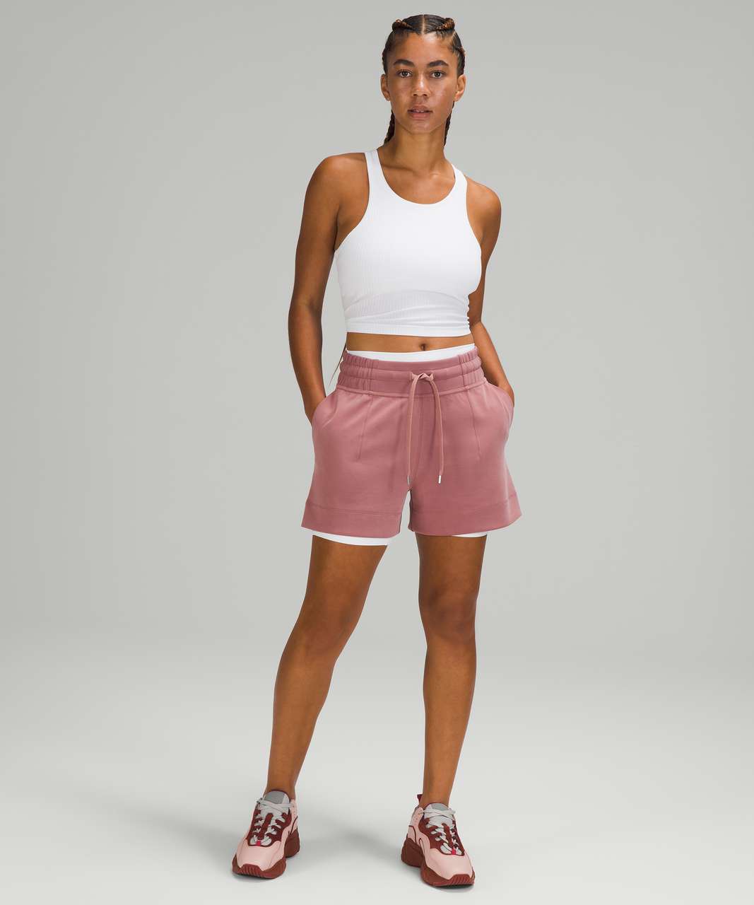 Lululemon Soft Ambitions High Rise Short 4 - Pink Mist - lulu