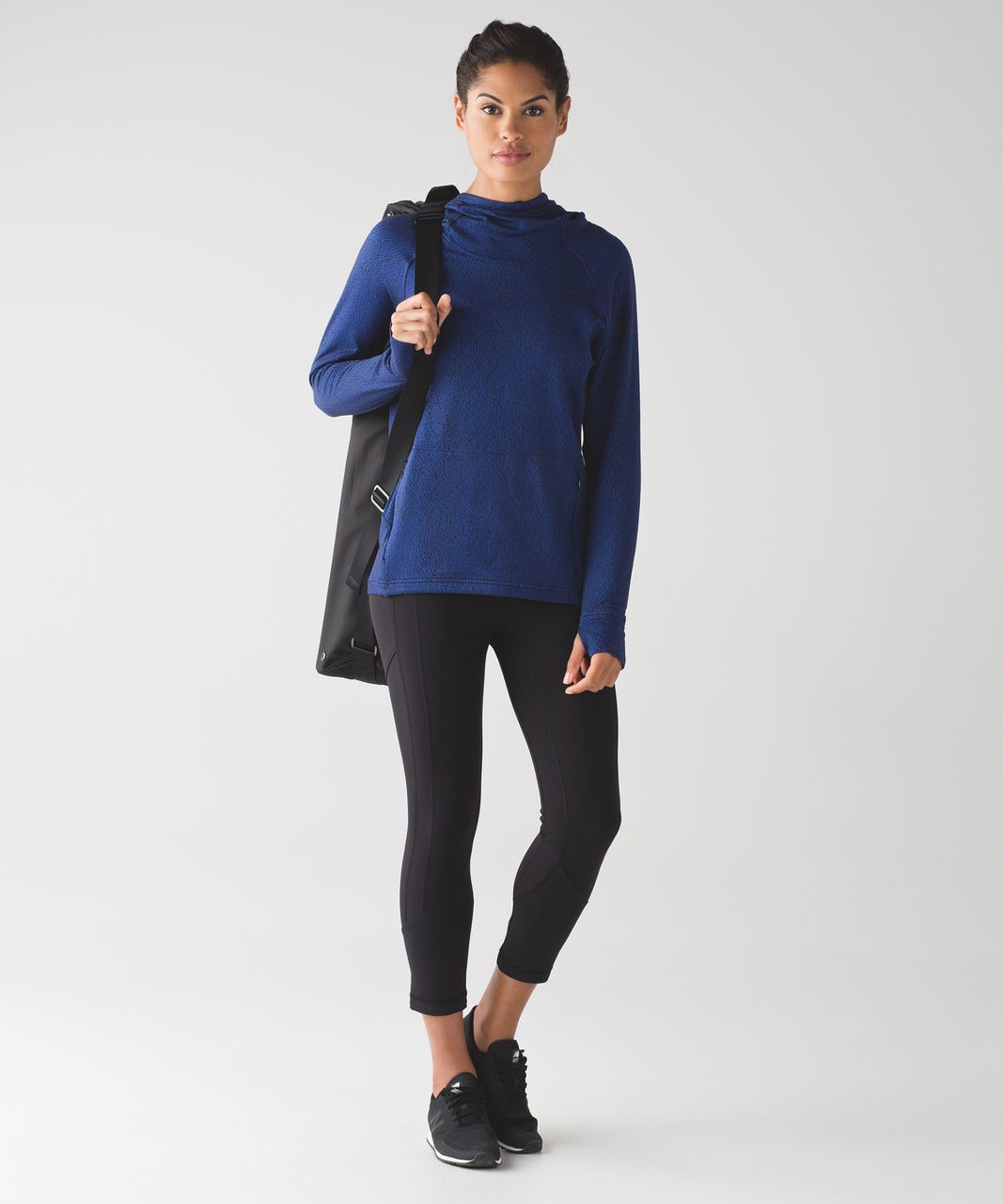 Lululemon Ready To Rulu Hoodie - Running Luon Spray Jacquard Sapphire Blue Black