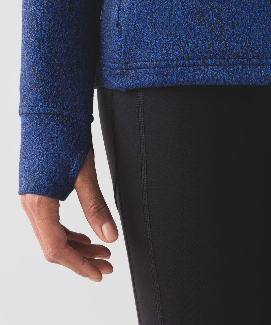 Lululemon Ready To Rulu Hoodie - Running Luon Spray Jacquard Sapphire Blue Black