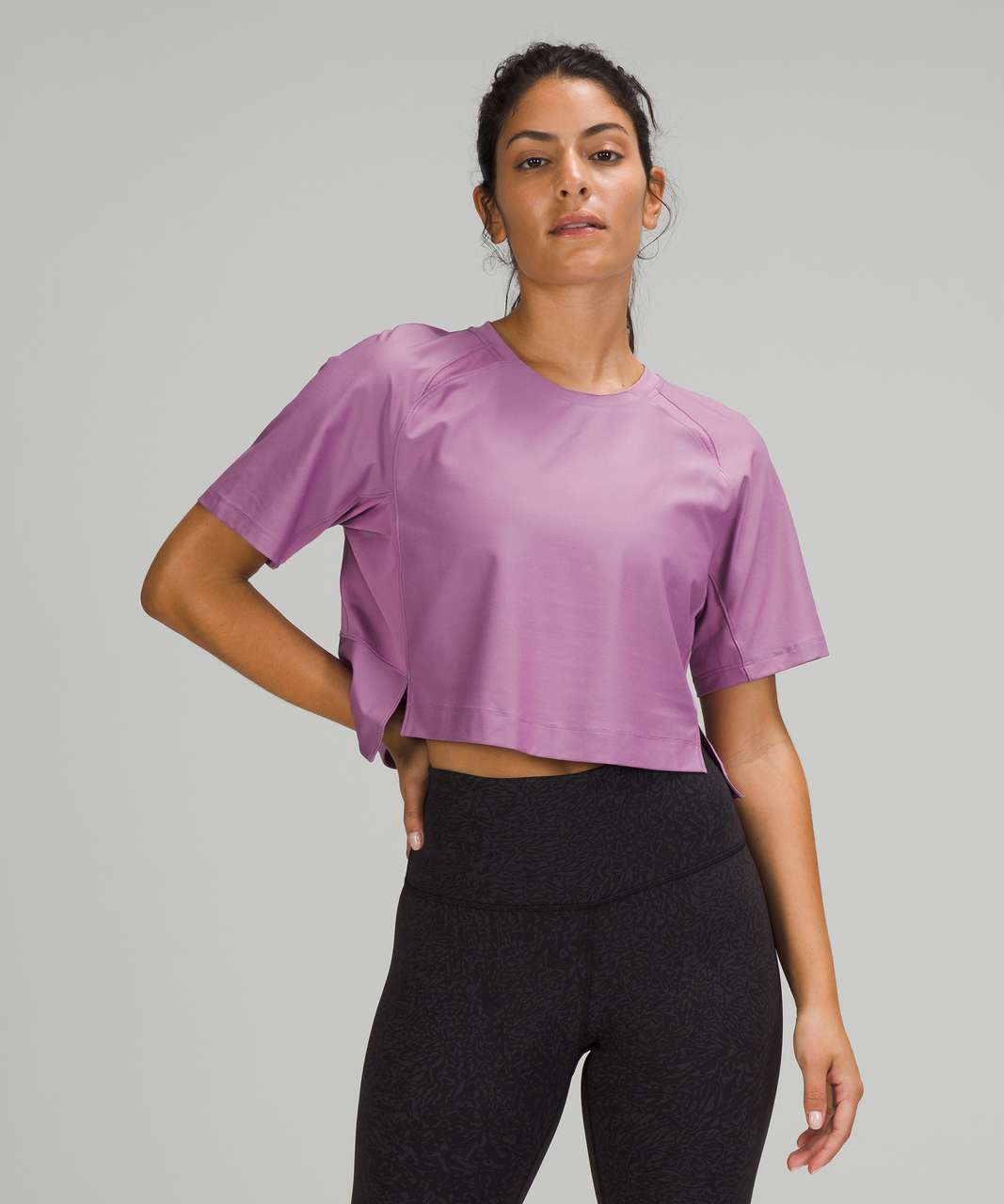 Lululemon Mesh Back Cropped Train T-Shirt - Wisteria Purple - lulu