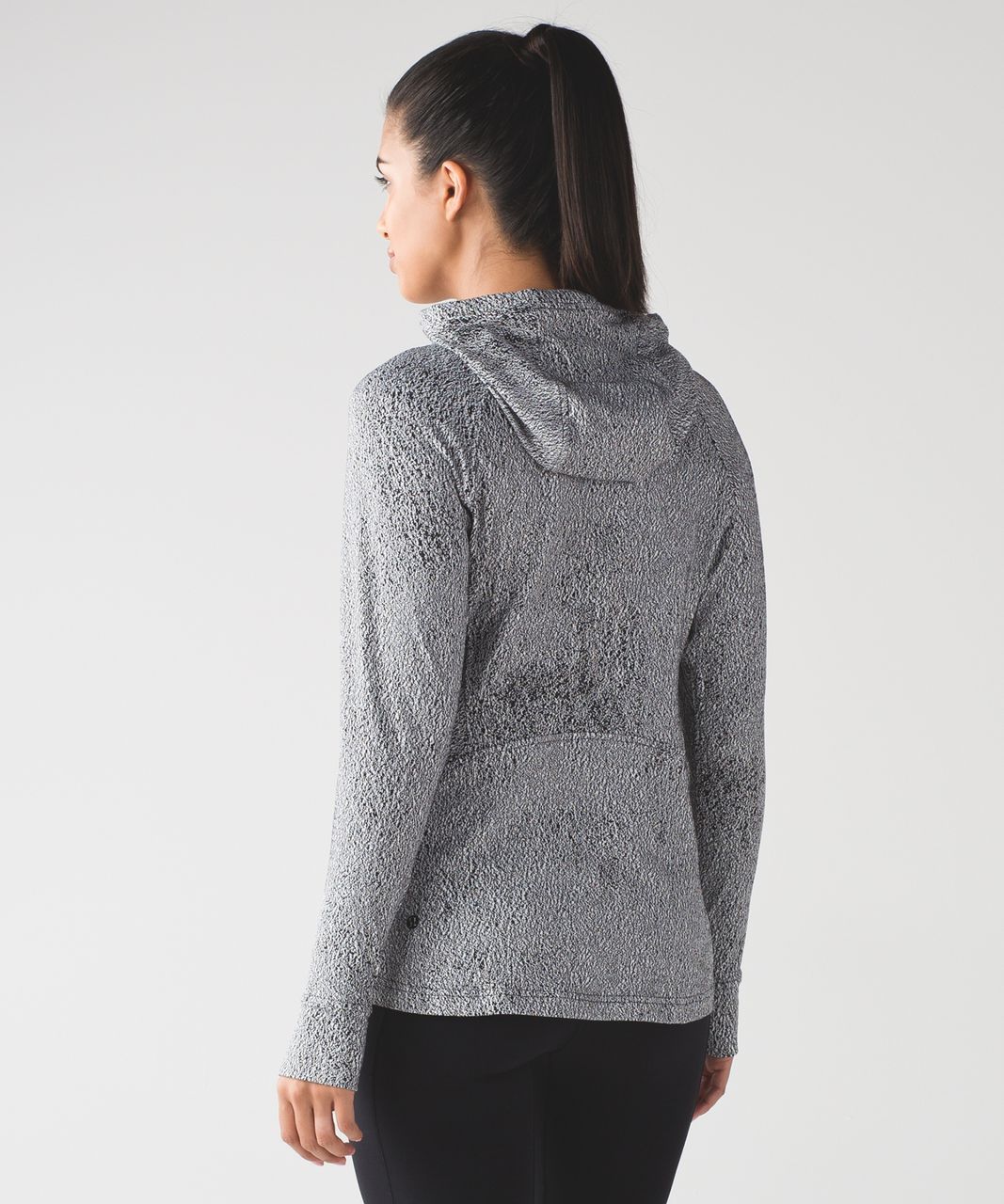 Lululemon Ready To Rulu Hoodie - Running Luon Spray Jacquard White Black