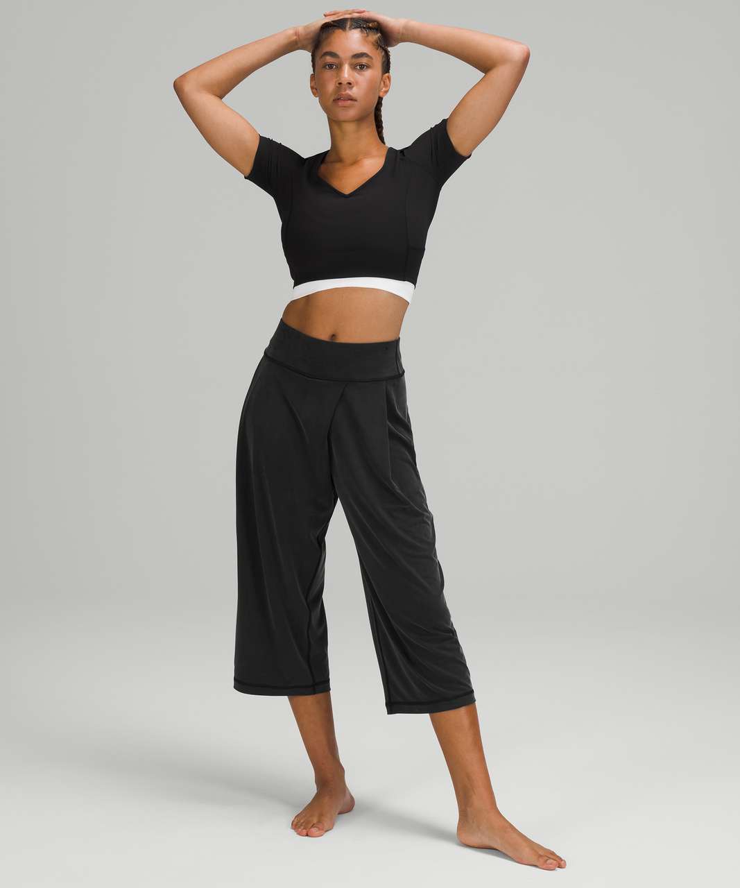 Squasht Wide Leg Pants (Cropped) Black