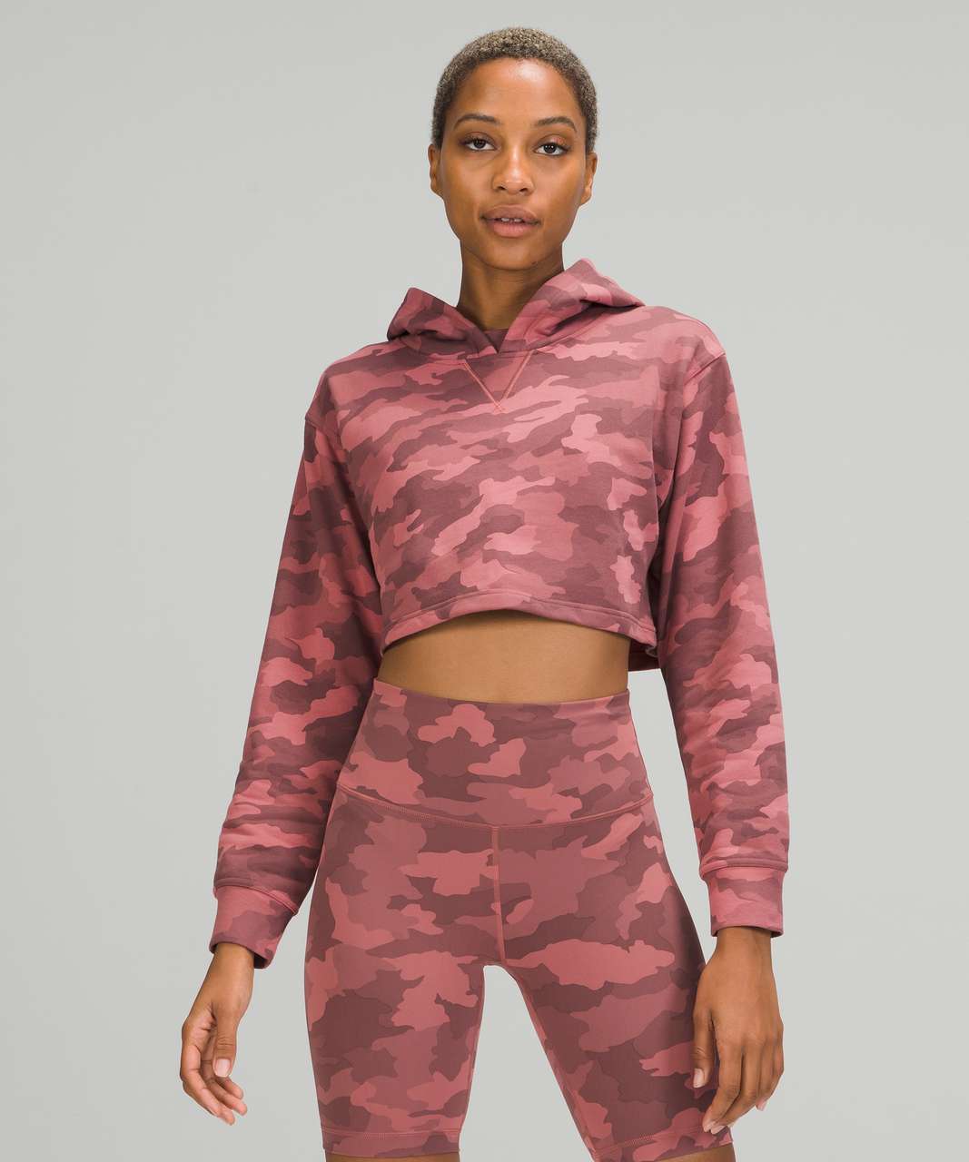 Lululemon All Yours Cropped Hoodie - Heritage 365 Camo Brier Rose Multi