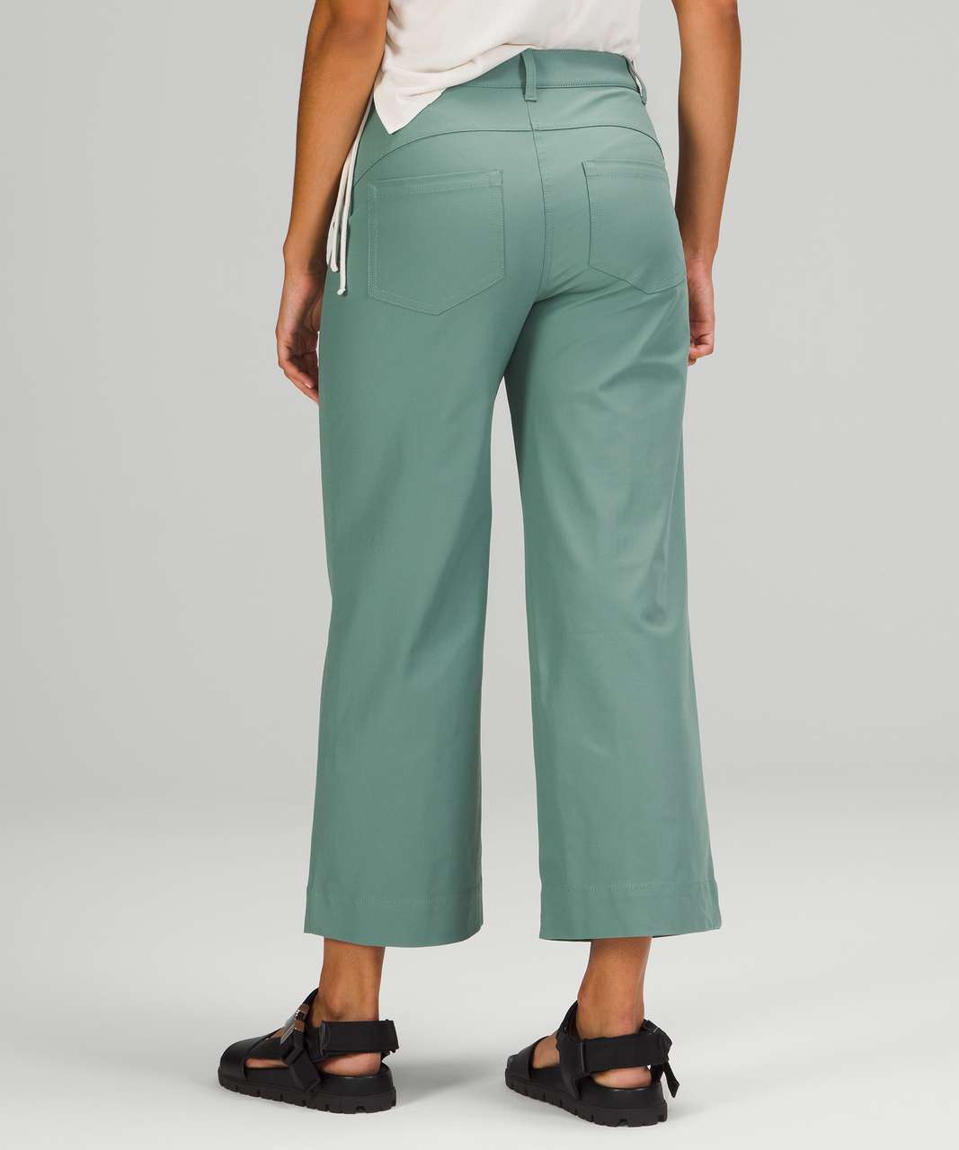 City Sleek Wide Leg Pant in white opal>>>> ft. High-Neck Align tank in  tidewater teal : r/lululemon